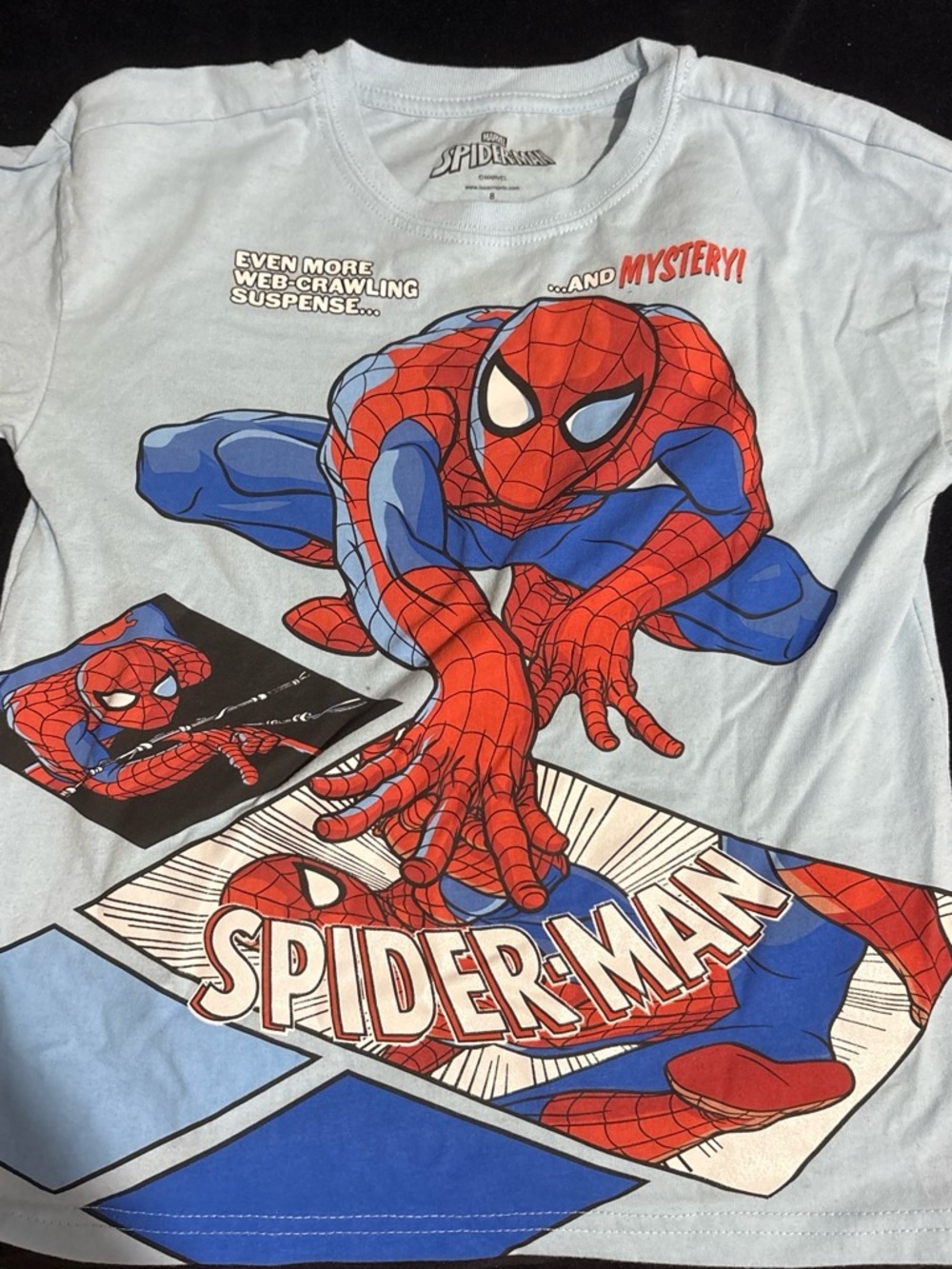Spiderman Short Sleeve Tee in Light Blue, Red & Blue